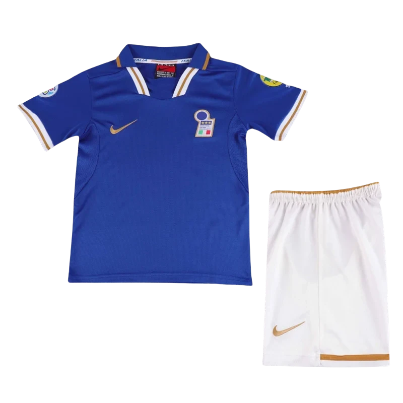 1996 Italy Home Kids Retro Soccer Jersey