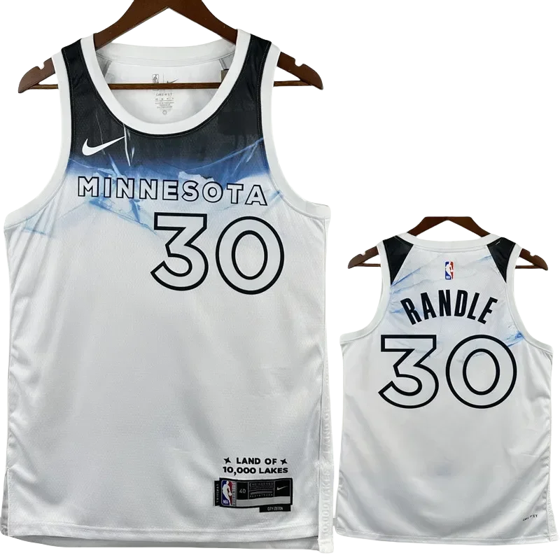 24-25 Timberwolves RANDLE #30 White City Edition Top Quality Hot Pressing NBA Jersey