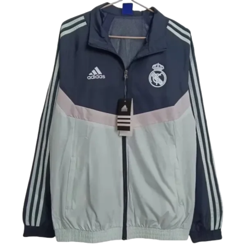 24-25 Mens  Real Madrid Black White Windbreaker