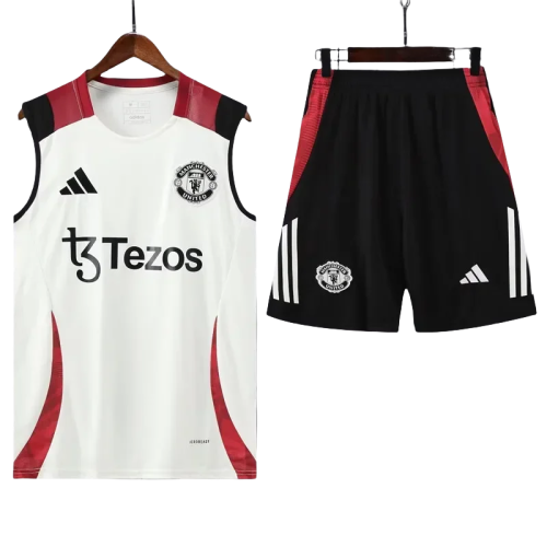 25-26 Man Utd White Tank top and shorts suit