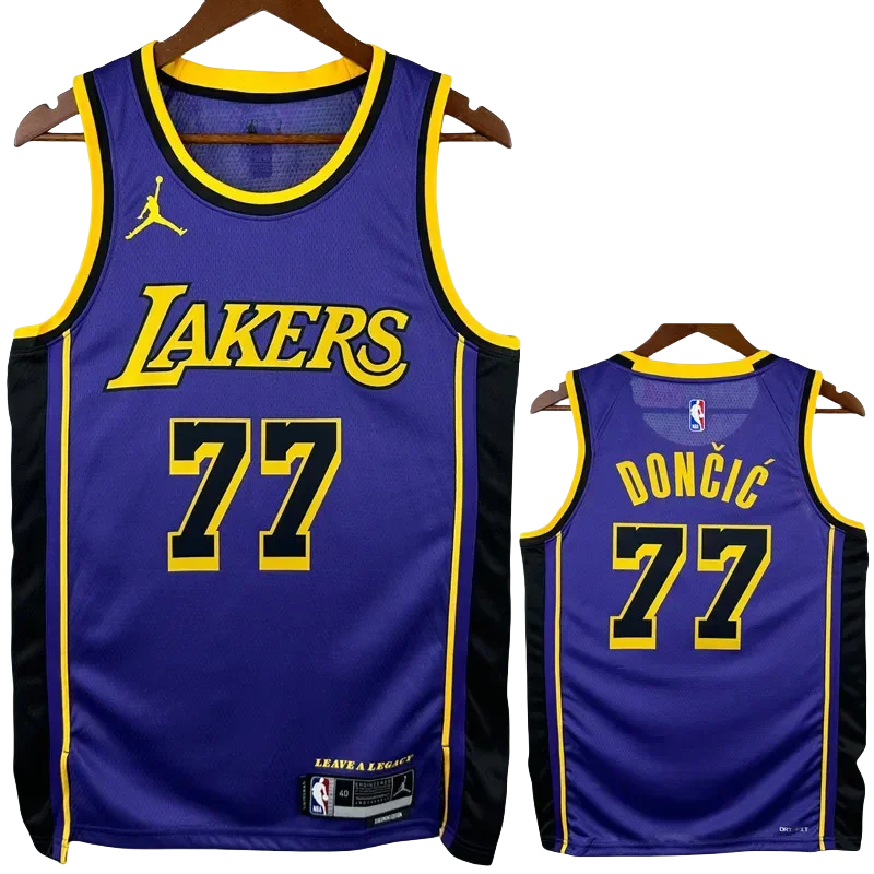 22-23 Lakers DONCIC #77 Purple Top Quality Hot Pressing NBA Jersey (Trapeze Edition)