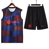 25-26 Mens Barcelona Red blue Vest Short traning suit
