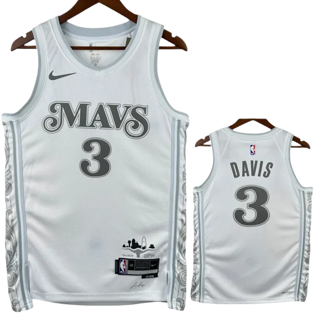 24-25 Dallas Mavericks DAVIS #3 White City Edition Top Quality Hot Pressing NBA Jersey