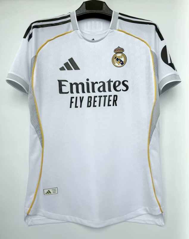 24-25 Mens Real Madrid  White home  Player Version Soccer Jersey