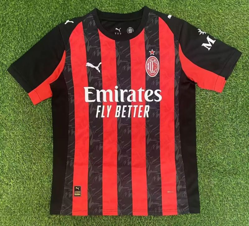 2025/26  Mens AC Milan home Red and black Soccer Jersey