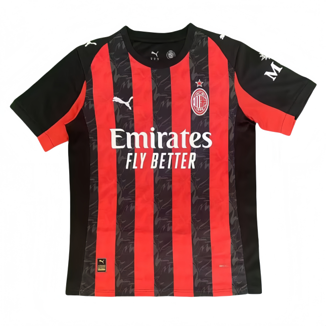 2025/26  Mens AC Milan home Red and black Soccer Jersey