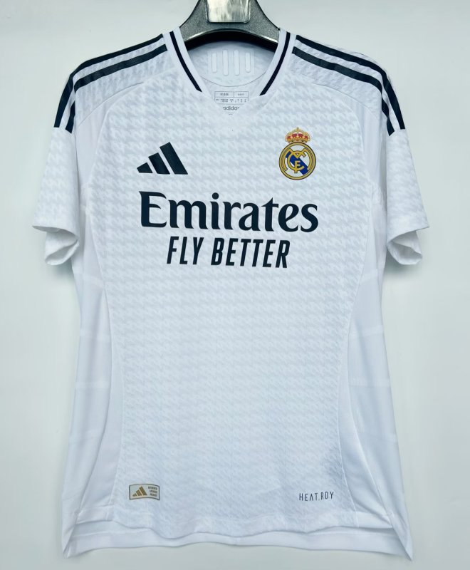 24-25 Mens  Real Madrid  White home  Player Version Soccer Jersey