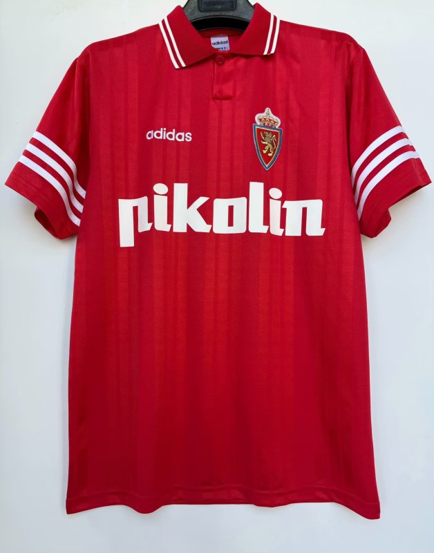 Mens Real Zaragoza Retro red  Away Jersey 1995/96