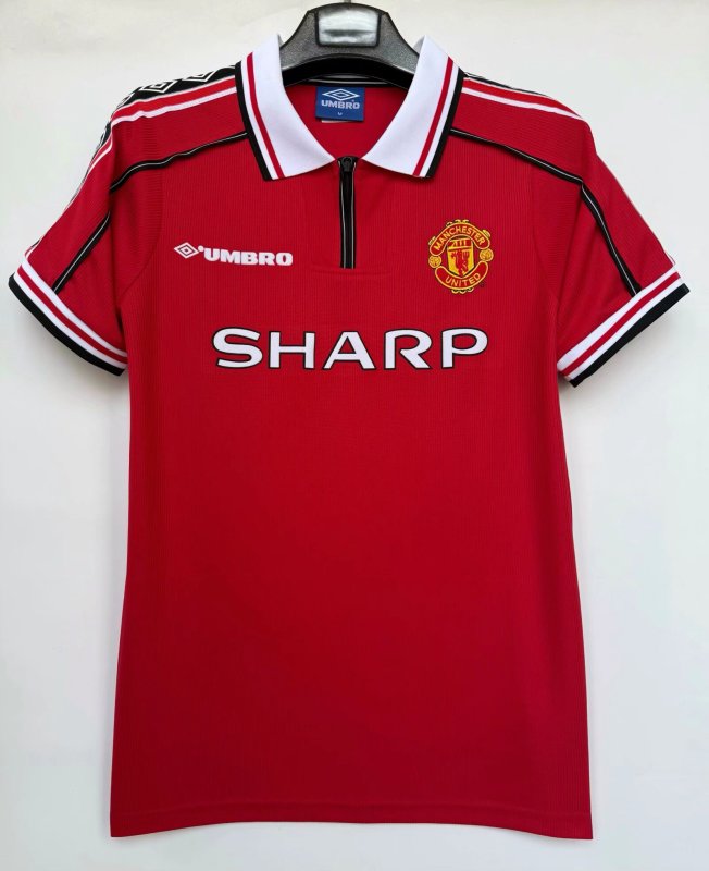 1998-98 Mens Manchester United Home Retro red  Jersey