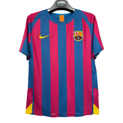 2005-2006 Mens  Barcelona   Home Retro Soccer Jersey
