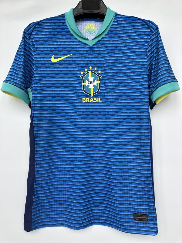 25-26Mens  Brazil  Away Player Version Soccer Jersey