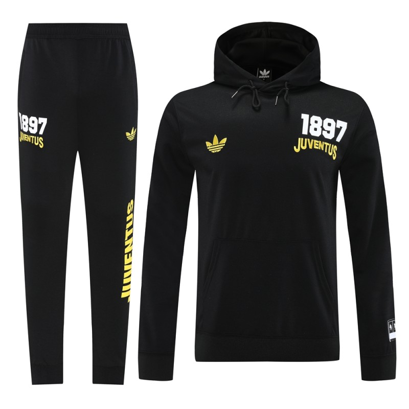 Mens Juventus Hoodie Set Black 2024/25