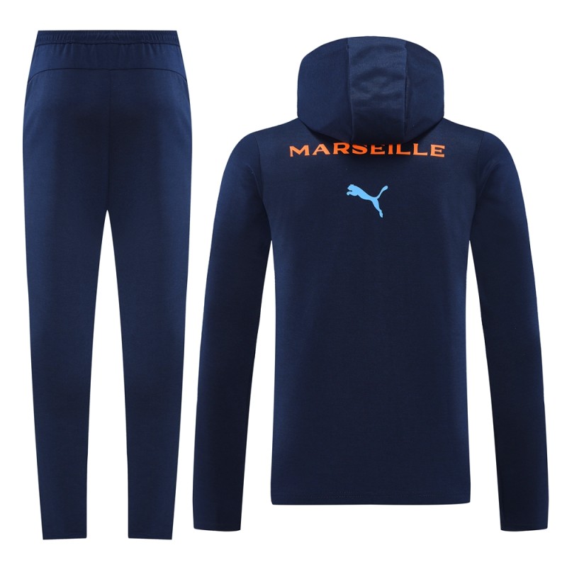 24-25Mens  Marseille Hoodie Royal Blue sweatshirt suit