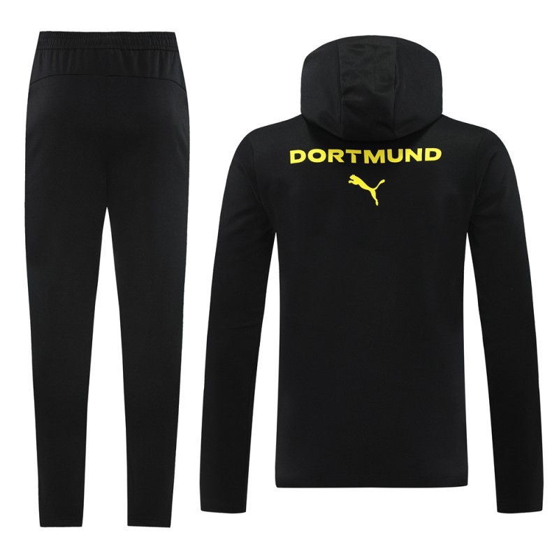 2024Mens  Dortmund Black Hoodie Jacket Tracksuit