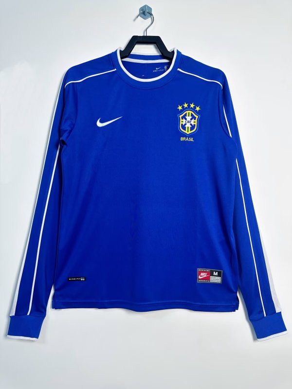 1998 Brazil Away Long Sleeve Retro Soccer Jersey