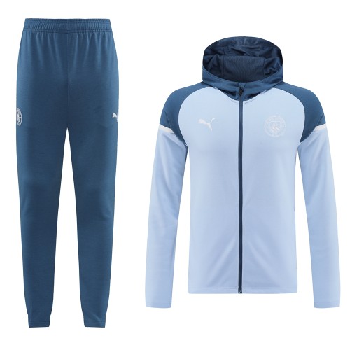 2024/25 Mens Manchester City Hoodie Sweatshirt + Pants Training Suit grey