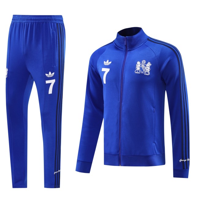 2024/25 Mens Manchester United Jacket + Pants Training Suit Colorful blue
