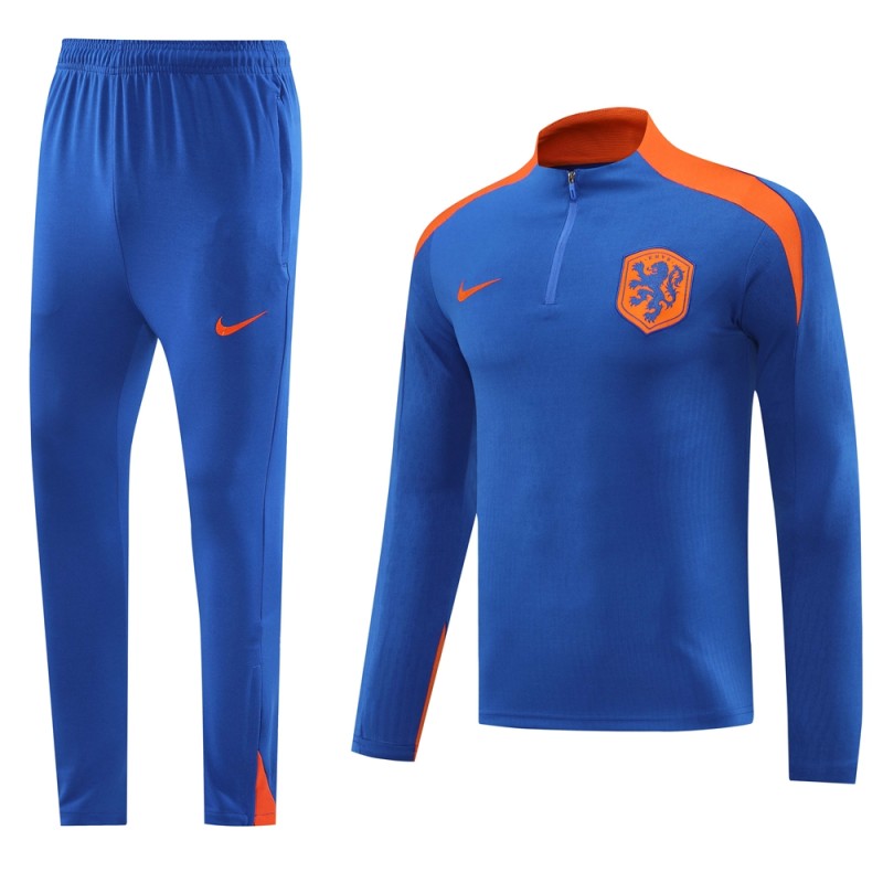 24-25 Netherlands  Blue Half Pull Tracksuit
