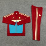 2024 Mens  Rome  Red and blue Jacket + Pants Training Suit