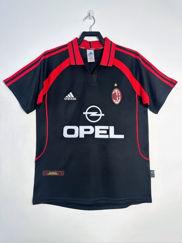 2000-01 Mens AC Milan Retro Third game black  Away Jersey