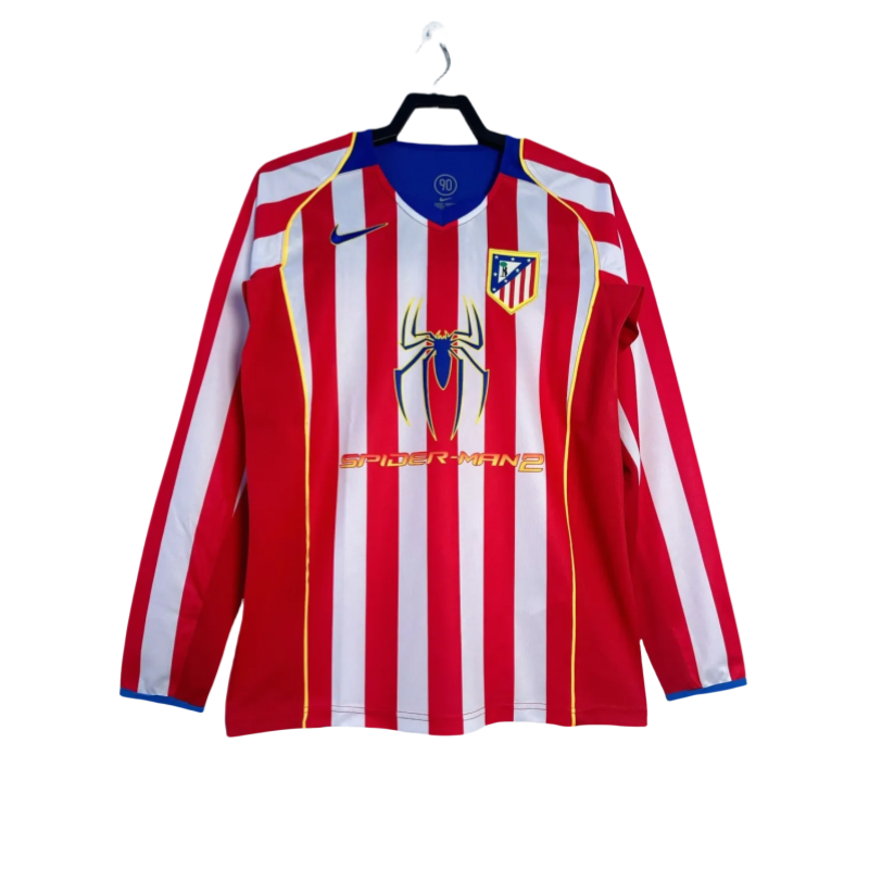 2004-05 Atletico Madrid Retro home Long sleeve soccer Jersey