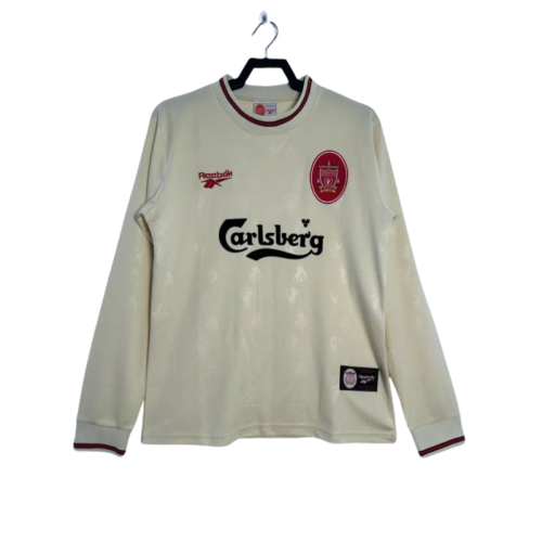 1996-97 Mens Retro LIV Light yellow away  Long Sleeve Jersey