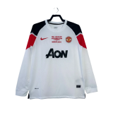 2010-11  Retro  Mens Manchester United White  Away Jersey Long Sleeve