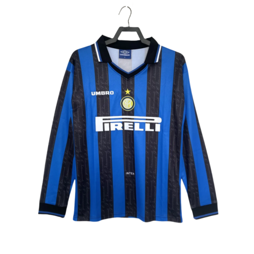 1997-98 Mens Inter Milan Retro home Long sleeve  Jersey