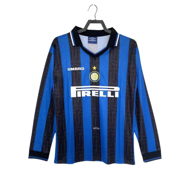 1997-98 Mens Inter Milan Retro home Long sleeve  Jersey