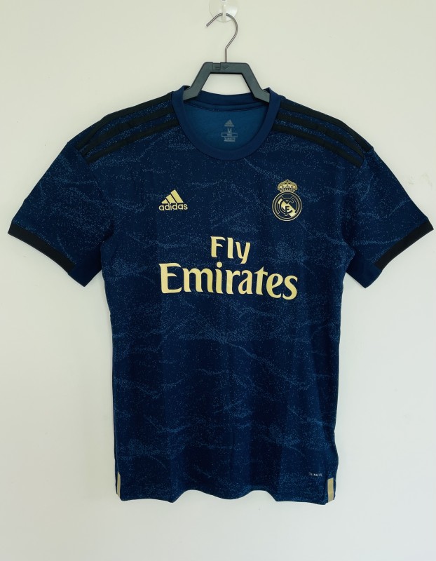 2019-20   Real Madrid   Away blue Retro Soccer Jersey