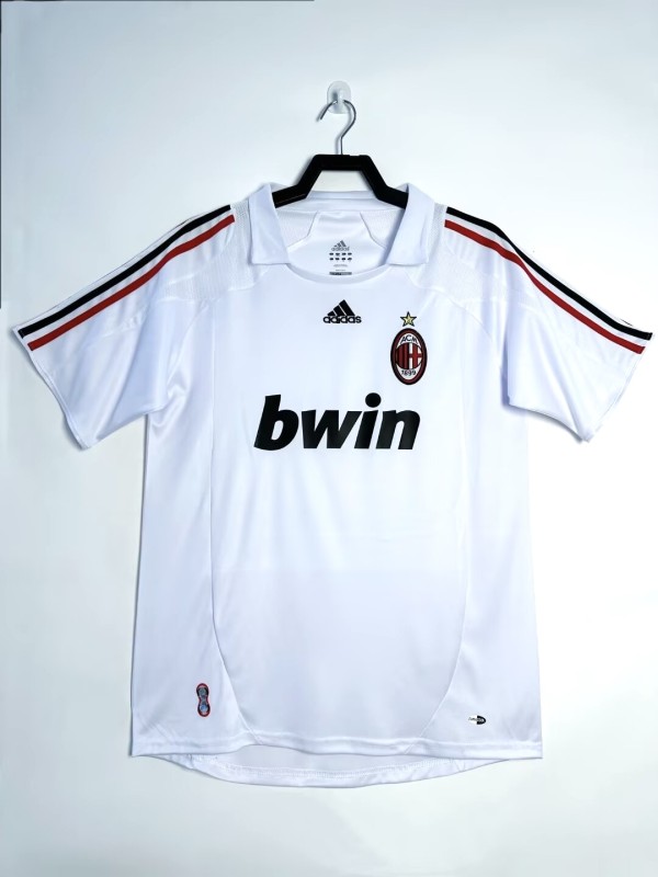 2007-08  Mens AC Milan White  Retro Away Jersey