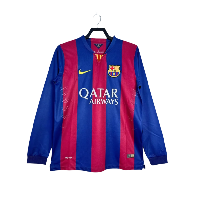 2014-15 Mens  Barcelona Home Retro Long Sleeve Soccer Jersey