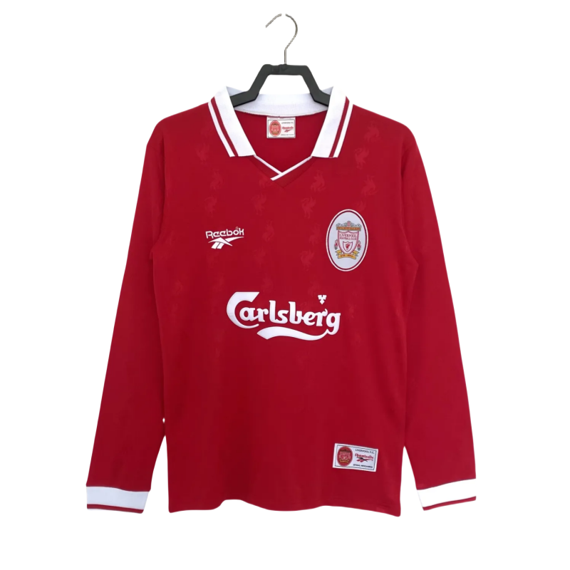 1996-97  Mens LIV Retro home Long sleeve soccer  Jersey