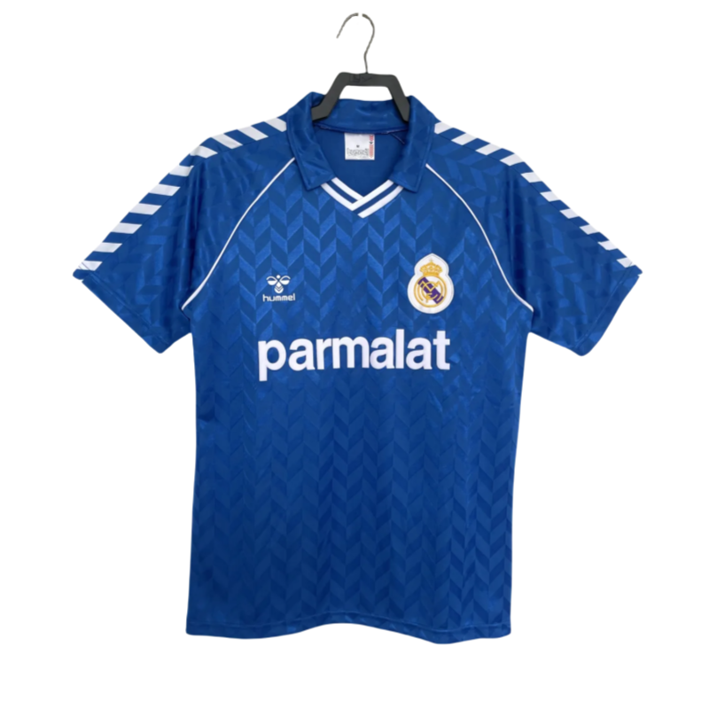1986-87 Mens Real Madrid Retro blue Away Jersey