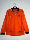 1998 Netherlands Home Long Sleeve Retro Soccer Jersey