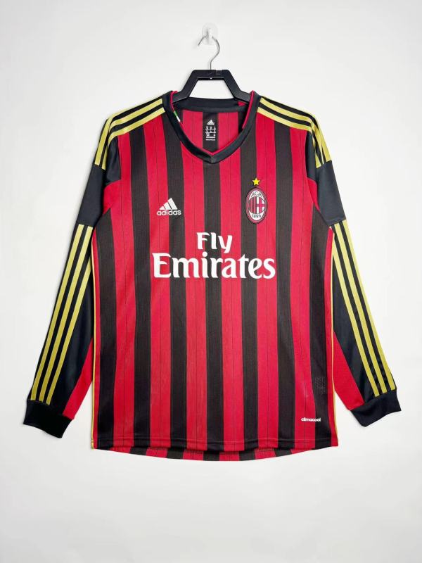 2013-14 Mens AC Milan Home Jersey Long Sleeve