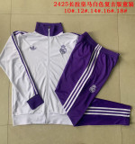 24-25 KIDS  Real Madrid  White Retro  Jacket Training Suit