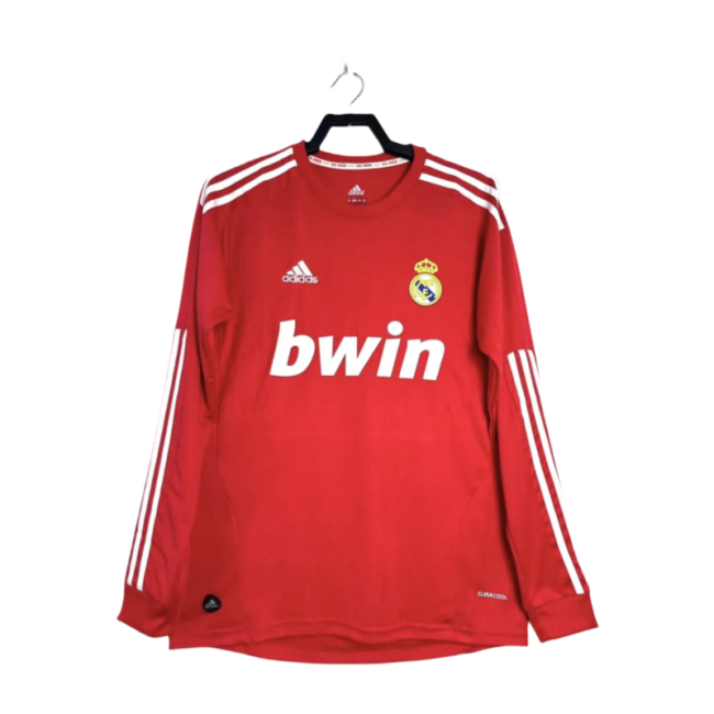 2011-12  Real Madrid  Away red Long Sleeve Retro Soccer Jersey