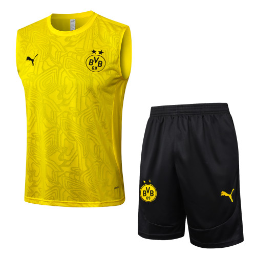 2024/25 Mens Borussia Dortmund Vest Short Training Suit yellow
