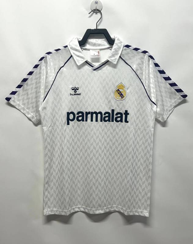1986-1987   Real Madrid Home White Retro Soccer Jersey