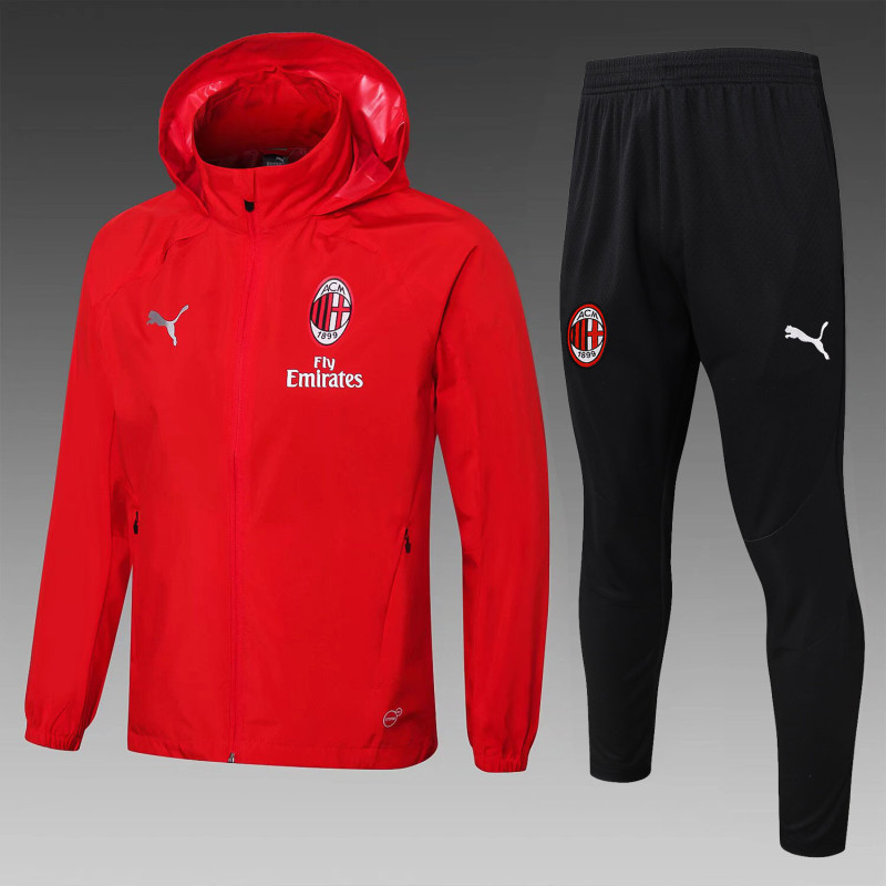 2024-25 Mens AC Milan  Hoodie Sweatshirt + Pants Training Suit red