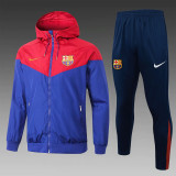 2024-25 Mens Barcelona Hoodie Jacket + Pants Training Suit Colorful blue