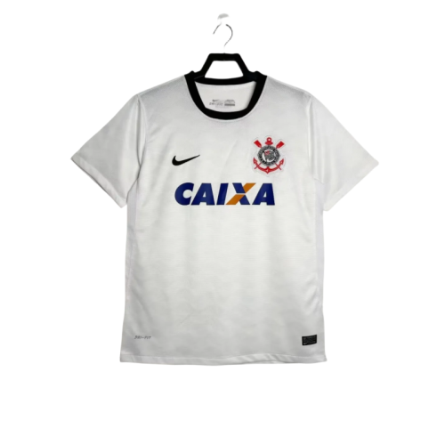 2012-13 Corinthians Home White  Retro Soccer Jersey
