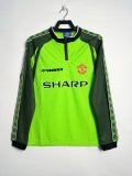 1998-99 Mens Manchester United   Retro green  goalkeeper  Long Sleeve Jersey