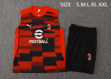 2024/25 Mens AC Milan  red and  black  Vest  Short Training Suit