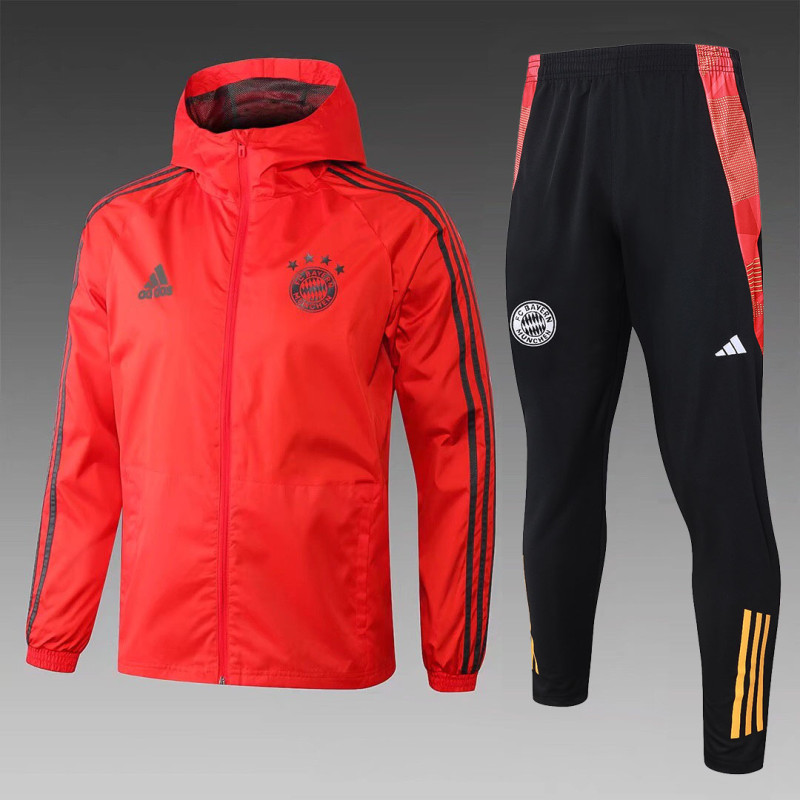 2024/25 Mens Bayern Munich  Hoodie Sweatshirt + Pants Training Suit Colorful Orange