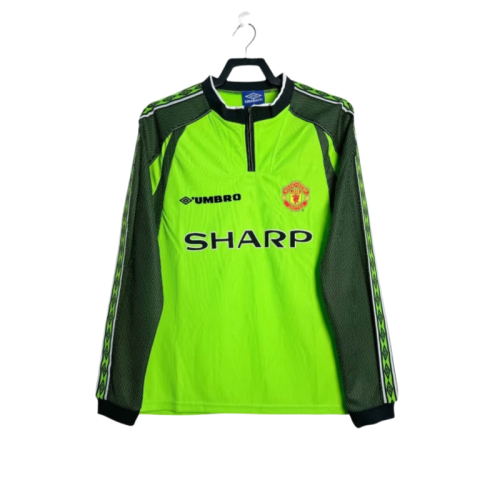 1998-99 Mens Manchester United   Retro green  goalkeeper  Long Sleeve Jersey