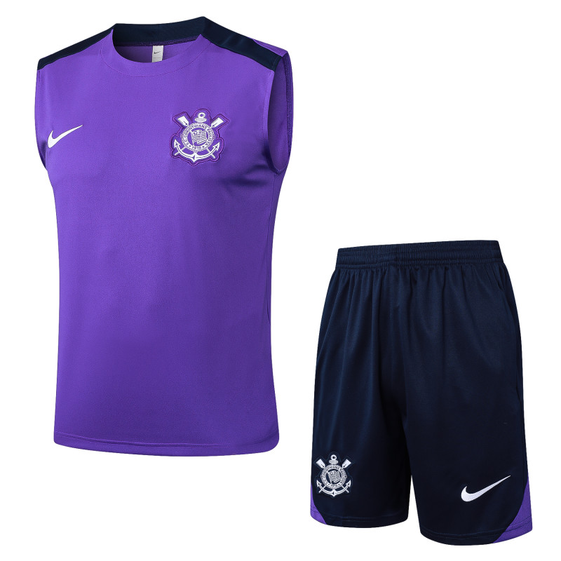 2025-26 Corinthians  home Purple Tank top and shorts suit