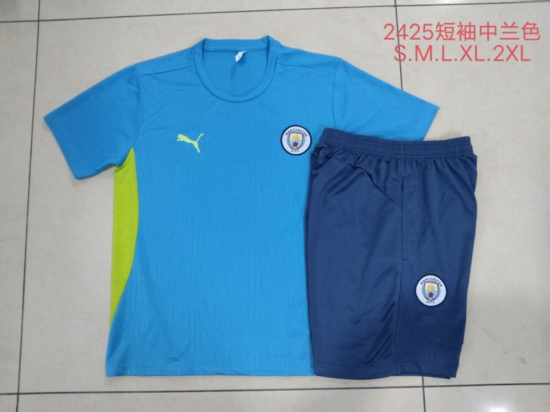 2024/25 Mens Manchester City Short Training Suit Lake blue
