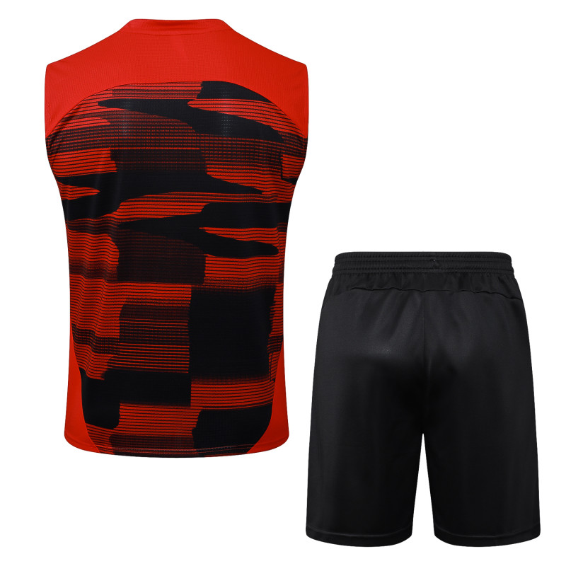 2024/25 Mens AC Milan  red and  black  Vest  Short Training Suit